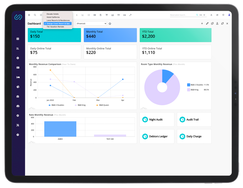 mockup of an ipad with a user dashboard on the home screen-1